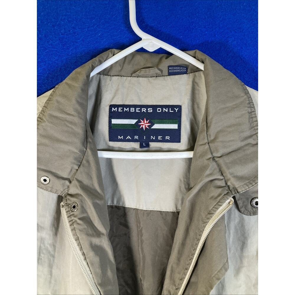 Vintage Members Only Mariner Jacket Mens Large Tan Beige Windbreaker Zip Up NWOT - Picture 2 of 16